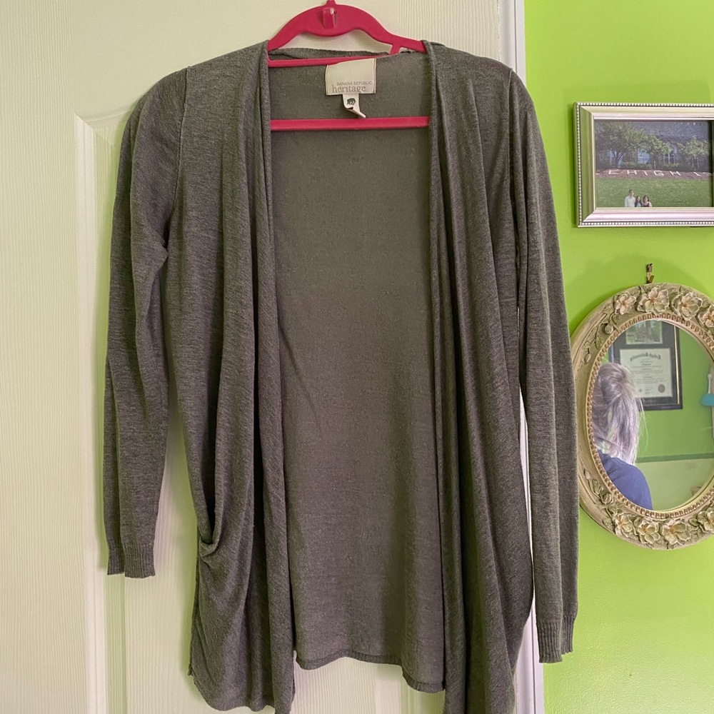Banana Republic Charcoal Open Cardigan